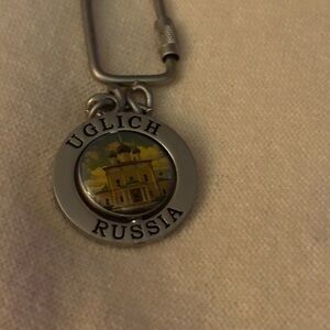 Vintage Uglich Russia Keychain with Scenic Charm